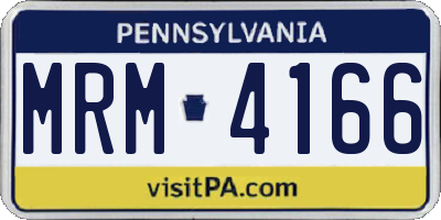 PA license plate MRM4166