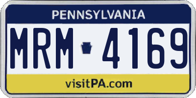 PA license plate MRM4169