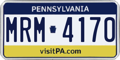 PA license plate MRM4170