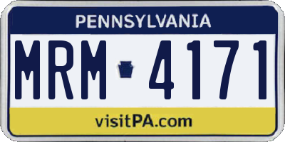PA license plate MRM4171