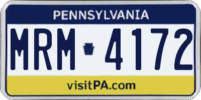 PA license plate MRM4172