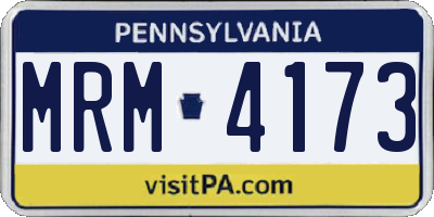 PA license plate MRM4173