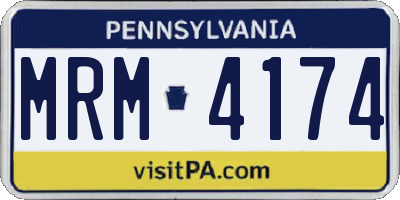 PA license plate MRM4174