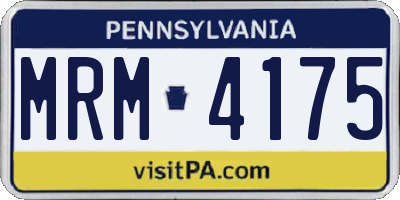 PA license plate MRM4175