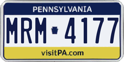 PA license plate MRM4177
