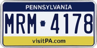 PA license plate MRM4178