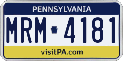 PA license plate MRM4181