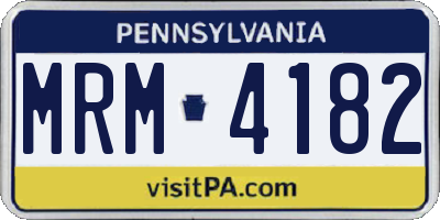 PA license plate MRM4182