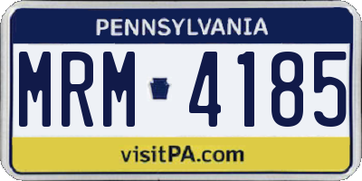 PA license plate MRM4185