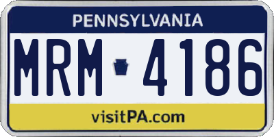 PA license plate MRM4186