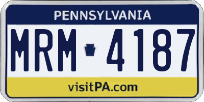 PA license plate MRM4187