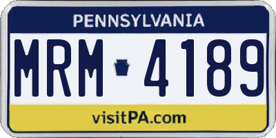 PA license plate MRM4189