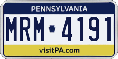 PA license plate MRM4191