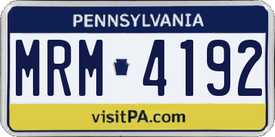 PA license plate MRM4192