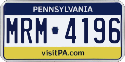 PA license plate MRM4196