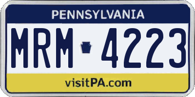 PA license plate MRM4223