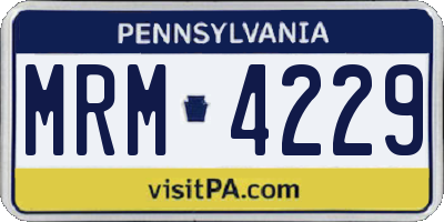 PA license plate MRM4229