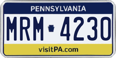 PA license plate MRM4230