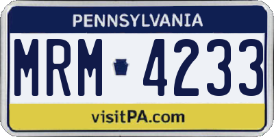 PA license plate MRM4233