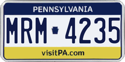 PA license plate MRM4235