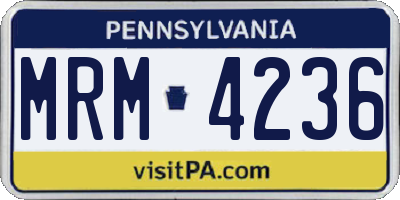 PA license plate MRM4236