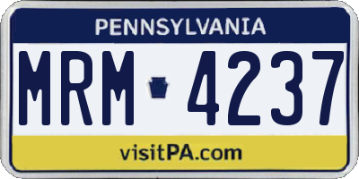 PA license plate MRM4237