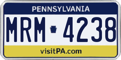 PA license plate MRM4238