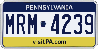PA license plate MRM4239