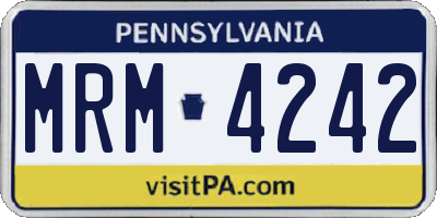 PA license plate MRM4242
