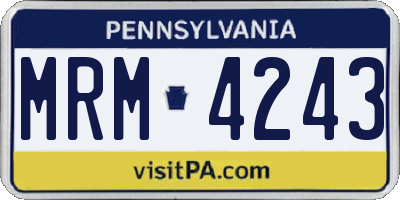 PA license plate MRM4243