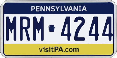 PA license plate MRM4244