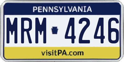 PA license plate MRM4246