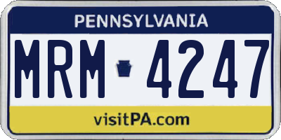 PA license plate MRM4247