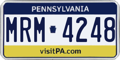 PA license plate MRM4248