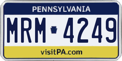 PA license plate MRM4249