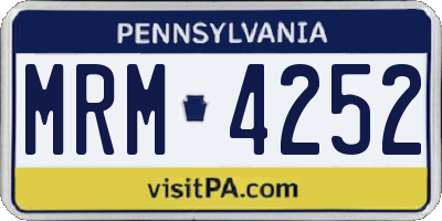 PA license plate MRM4252