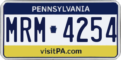 PA license plate MRM4254