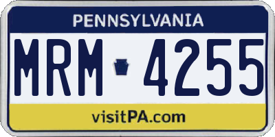 PA license plate MRM4255