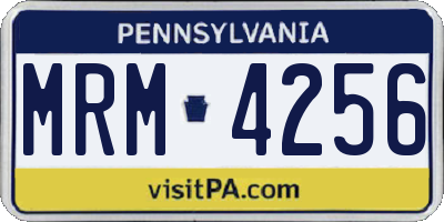 PA license plate MRM4256