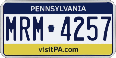 PA license plate MRM4257