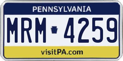 PA license plate MRM4259