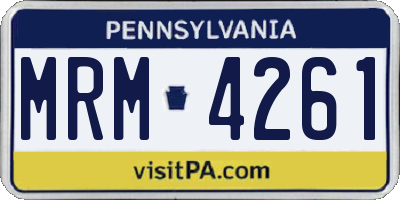 PA license plate MRM4261