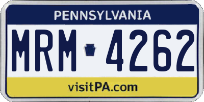 PA license plate MRM4262