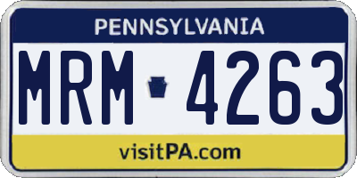 PA license plate MRM4263