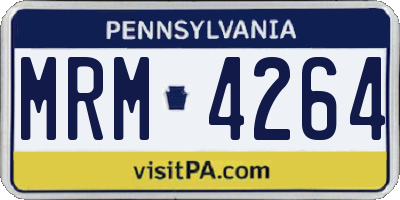 PA license plate MRM4264