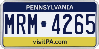 PA license plate MRM4265
