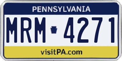 PA license plate MRM4271