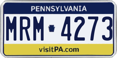 PA license plate MRM4273