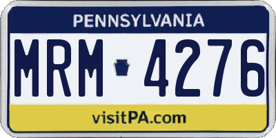 PA license plate MRM4276