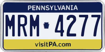 PA license plate MRM4277